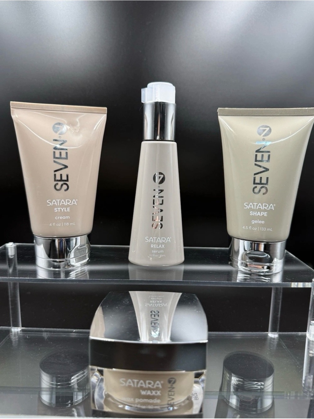 Seven7 Neutral Styling Cream,Waxx, Serum, Gelee in Beige with Silver Lid